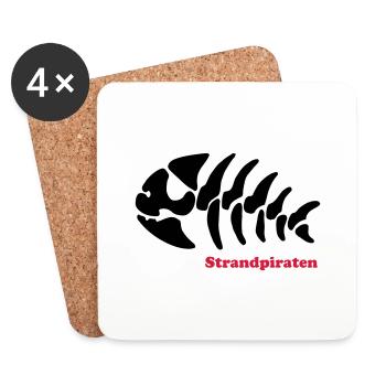 piratenfisch strandpiraten - Untersetzer (4er-Set) - Weiß - Vorne
