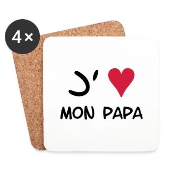 J'aime mon papa! - Coasters (set of 4) - white - Front