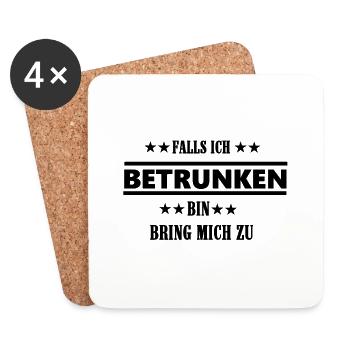 betrunken - Untersetzer (4er-Set) - Weiß - Vorne