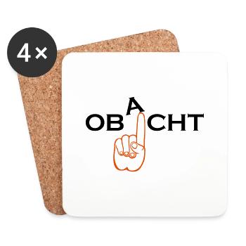 Obacht Achtung Finger - Untersetzer (4er-Set) - Weiß - Vorne