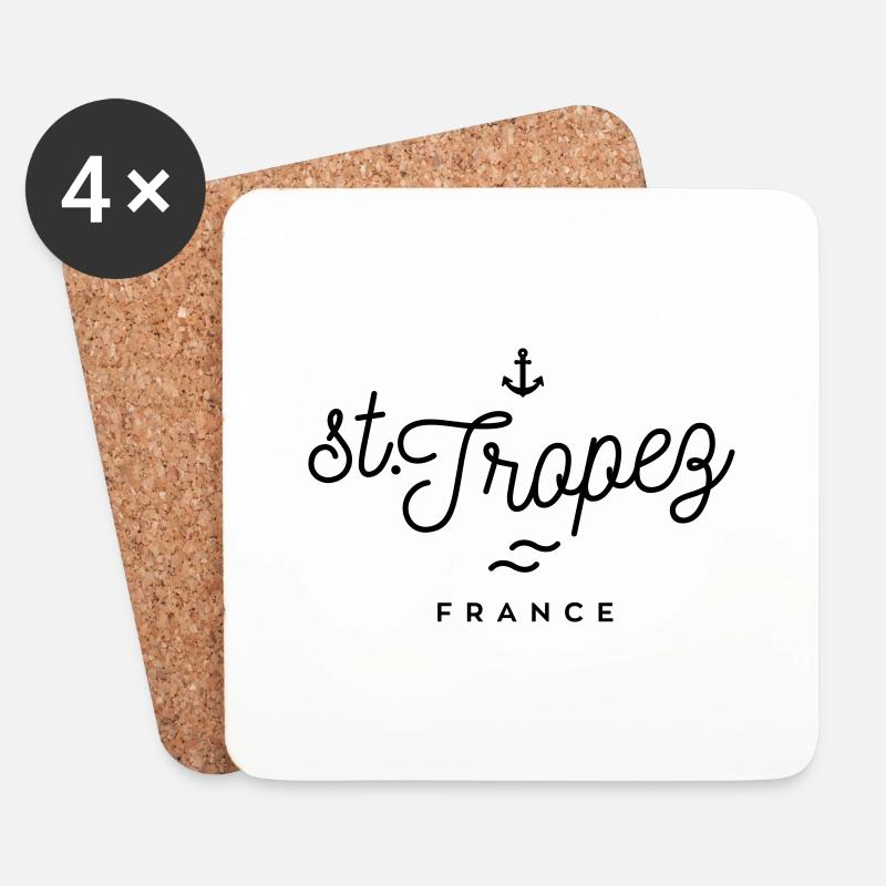 Saint-Tropez - Frankreich - Untersetzer (4er-Set) - Weiß