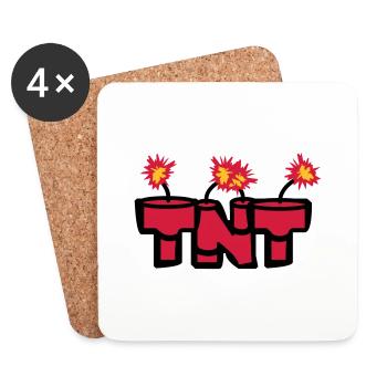 angezuendet text stangen boom feuer heiss tnt dyna - Untersetzer (4er-Set) - Weiß - Vorne