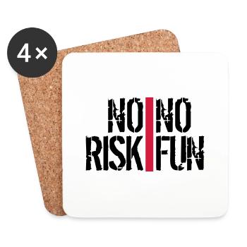 bars stripes spontaneous font no risk no fun spr - Coasters (set of 4) - white - Front