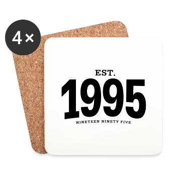 EST. 1995 Nineteen Ninety Five - Coasters (set of 4) - white - Front