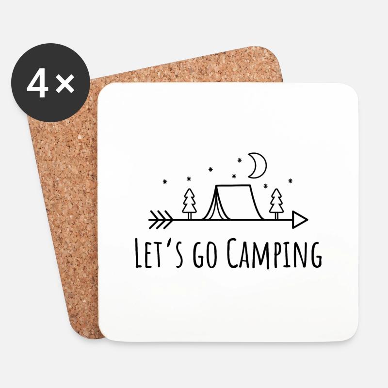 Camping - Untersetzer (4er-Set) - Weiß