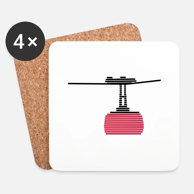 cable car - Coasters (set of 4) - white