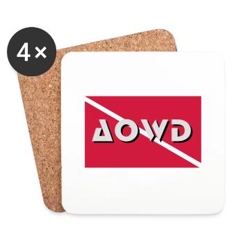 aowd diver flag Taucher Tauchen - Untersetzer (4er-Set) - Weiß - Vorne