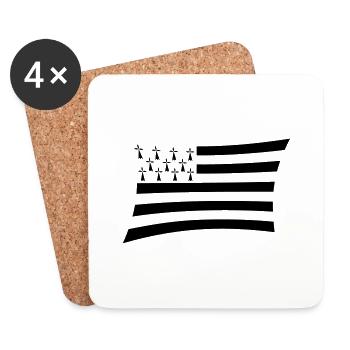 Flag Breizh - Coasters (set of 4) - white - Front