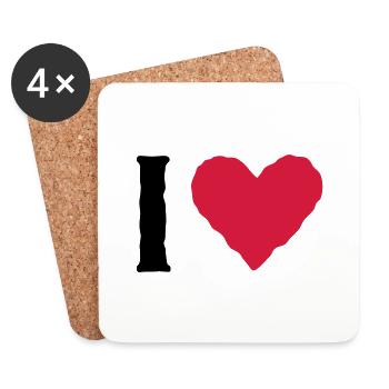 I love ... - Coasters (set of 4) - white - Front