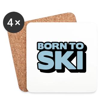 born to ski 2 col - Untersetzer (4er-Set) - Weiß - Vorne