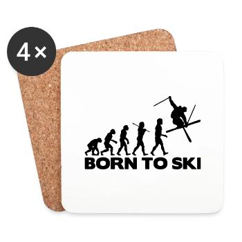 skier evolution born to ski 01 - Untersetzer (4er-Set) - Weiß - Vorne