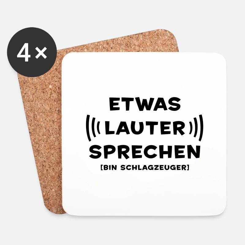 Etwas lauter sprechen - Schlagzeuger - Untersetzer (4er-Set) - Weiß