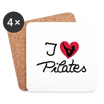 I love Pilates (3) - Coasters (set of 4) - white - Front