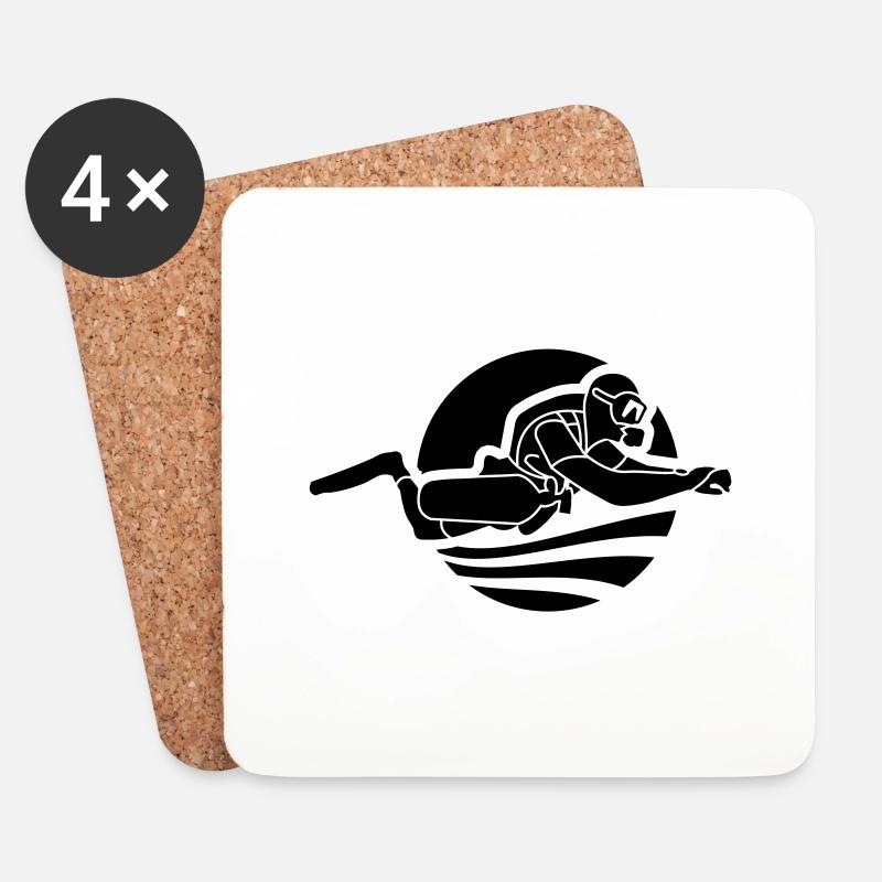 Sidemount-Forum Logo - Untersetzer (4er-Set) - Weiß