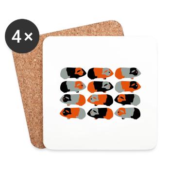 guinea pigs v - Dessous de verre (lot de 4) - blanc - Devant