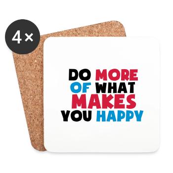 makes_you_happy - Dessous de verre (lot de 4) - blanc - Devant