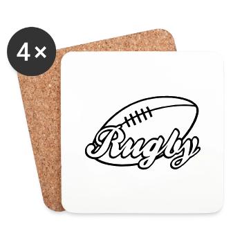 rugby - Dessous de verre (lot de 4) - blanc - Devant