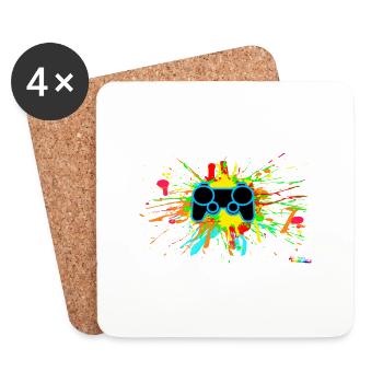 Graffiti-Controller Splatter - Untersetzer (4er-Set) - Weiß - Vorne