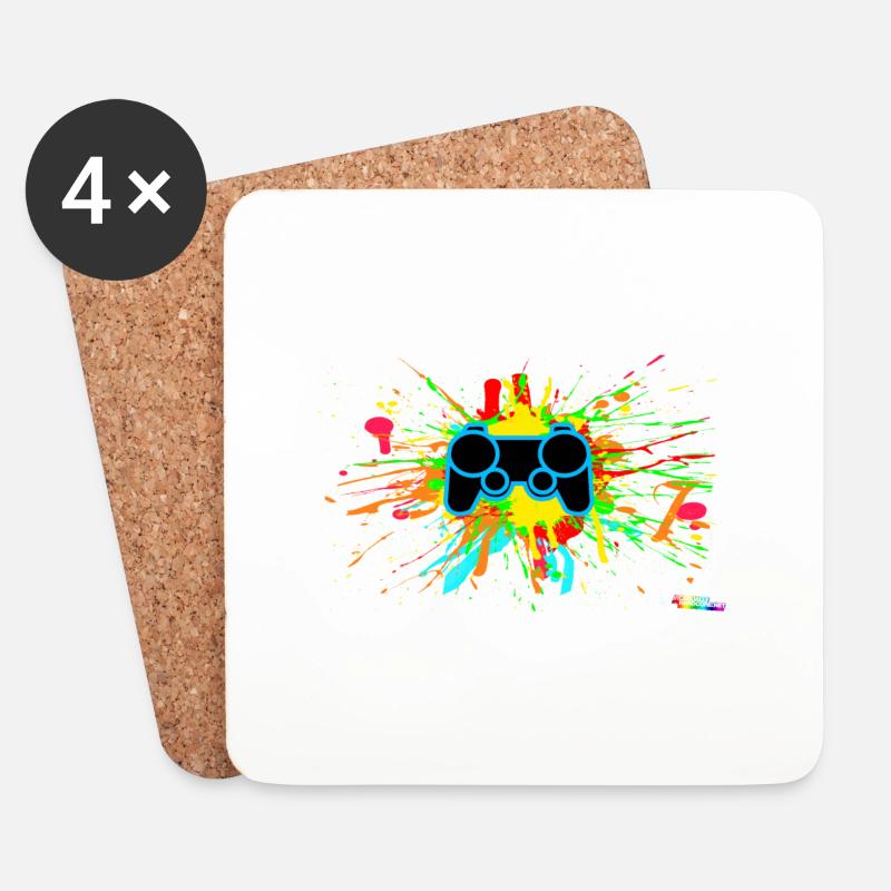 Graffiti-Controller Splatter - Untersetzer (4er-Set) - Weiß