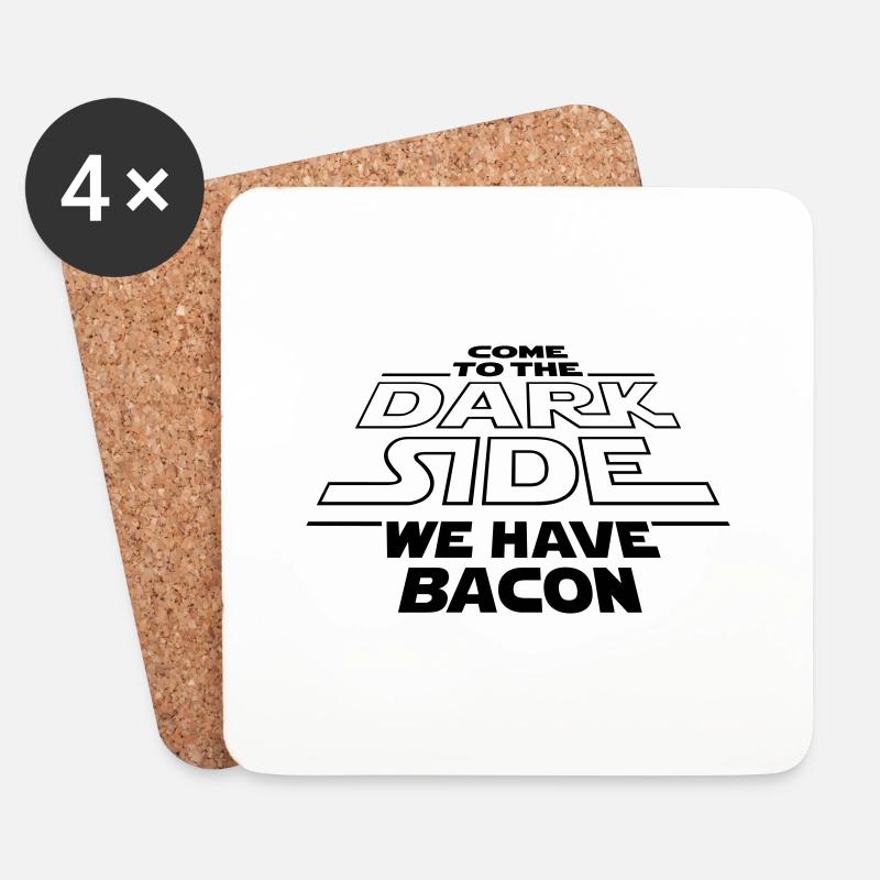 Dark Side Bacon - Untersetzer (4er-Set) - Weiß