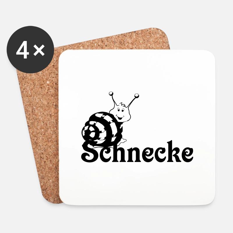 Schnecke - Untersetzer (4er-Set) - Weiß