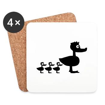 Duck Family - Coasters (set of 4) - white - Front