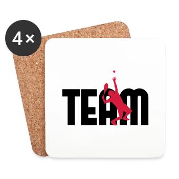 Team Tennis - Coasters (set of 4) - white - Front