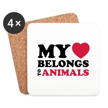 MHBT ANIMALS - Dessous de verre (lot de 4) - blanc - Devant