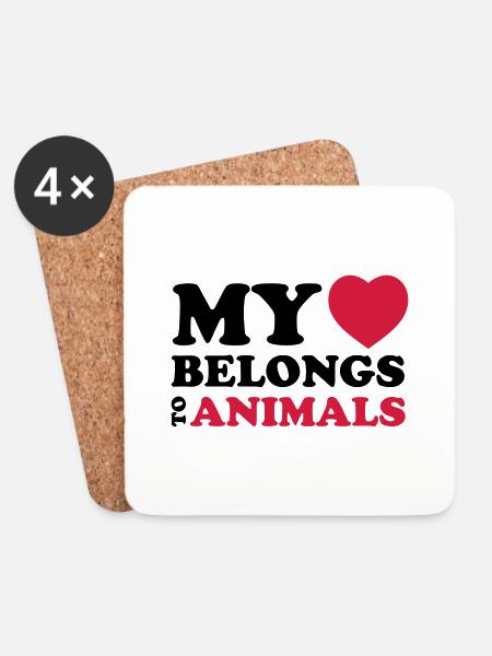 MHBT ANIMALS - Untersetzer (4er-Set) - Weiß