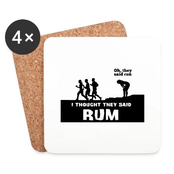Rum Jogging_Below - Untersetzer (4er-Set) - Weiß - Vorne