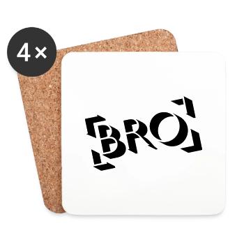 BRO Stamp - Untersetzer (4er-Set) - Weiß - Vorne