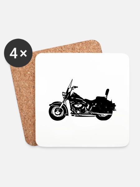 motorrad chopper - Untersetzer (4er-Set) - Weiß