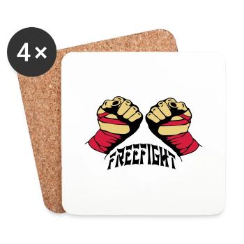 Freefight Fists - Untersetzer (4er-Set) - Weiß - Vorne