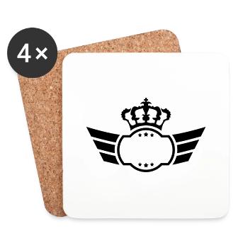 King Logo - Dessous de verre (lot de 4) - blanc - Devant