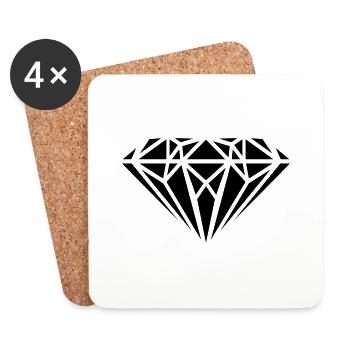 diamant - Untersetzer (4er-Set) - Weiß - Vorne