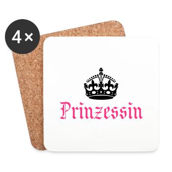 Princesse avec la couronne - Dessous de verre (lot de 4) - blanc - Devant