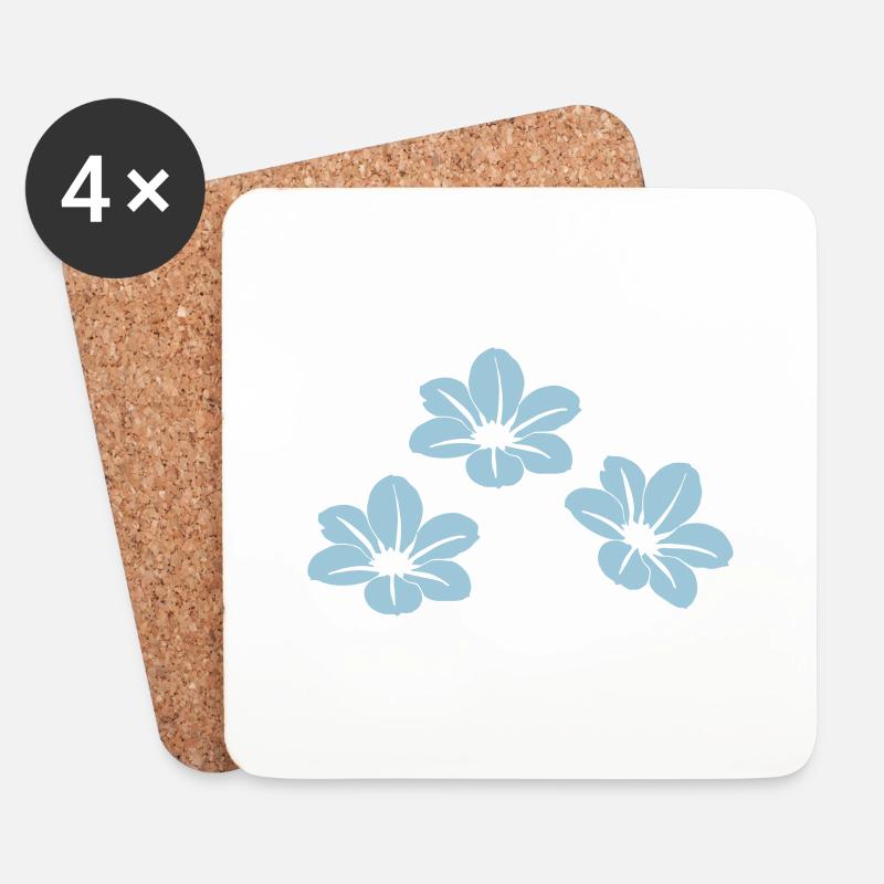 Blumen - Untersetzer (4er-Set) - Weiß