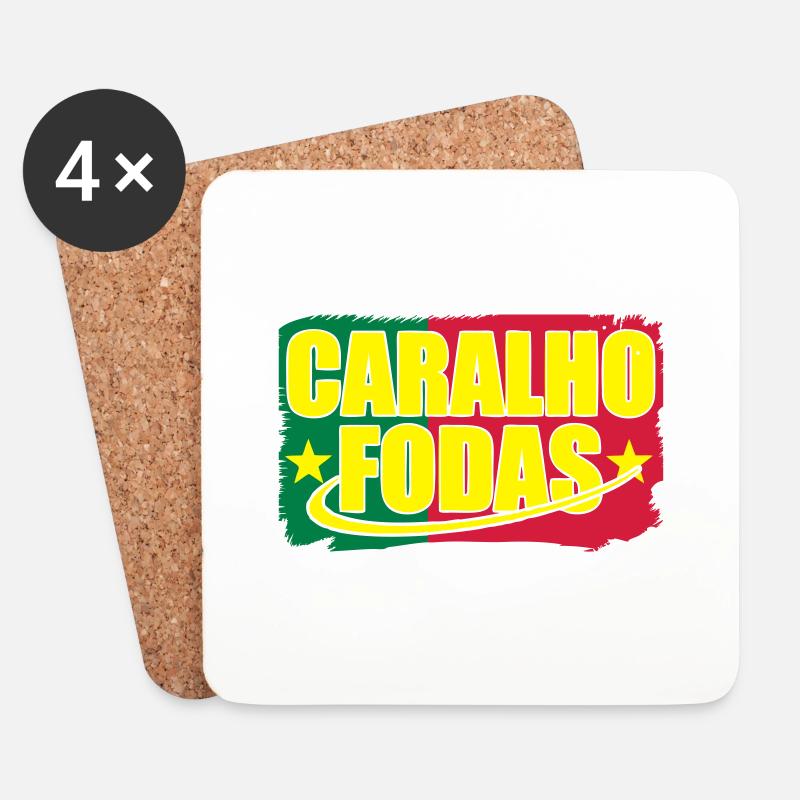 Caralho Fodas - Untersetzer (4er-Set) - Weiß