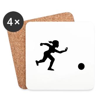 joueuse de bowling lance sa boule - Dessous de verre (lot de 4) - blanc - Devant