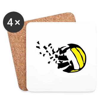 explosion volleyball destructurer destructi - Coasters (set of 4) - white - Front