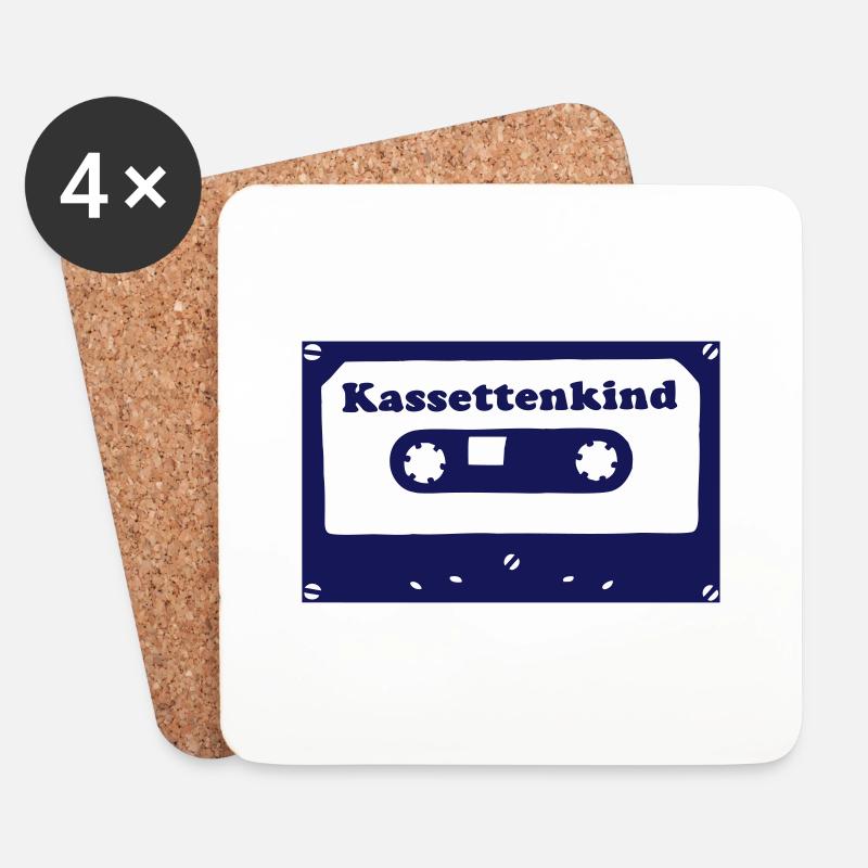 Kassettenkind - Untersetzer (4er-Set) - Weiß