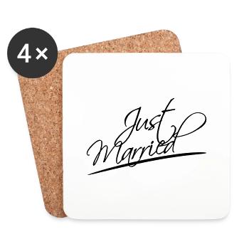 Just Married Logo Design - Coasters (set of 4) - white - Front