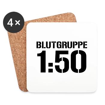 Blutgruppe 1zu50 - Untersetzer (4er-Set) - Weiß - Vorne