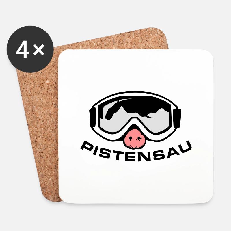 pistensau3c - Untersetzer (4er-Set) - Weiß