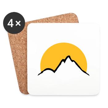 Beautiful mountains Sun - Coasters (set of 4) - white - Front