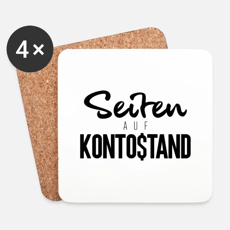 Seiten auf Kontostand - Untersetzer (4er-Set) - Weiß