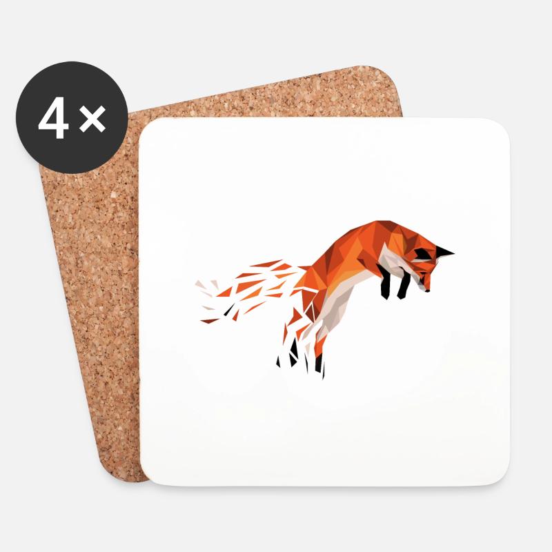 Fuchs - Untersetzer (4er-Set) - Weiß