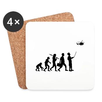 Hélicoptère modèle Evolution distance contrôlée - Dessous de verre (lot de 4) - blanc - Devant