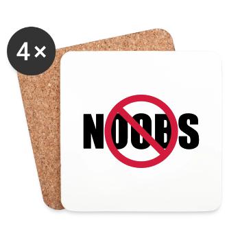 Aucun signe de noobs interdit - Dessous de verre (lot de 4) - blanc - Devant