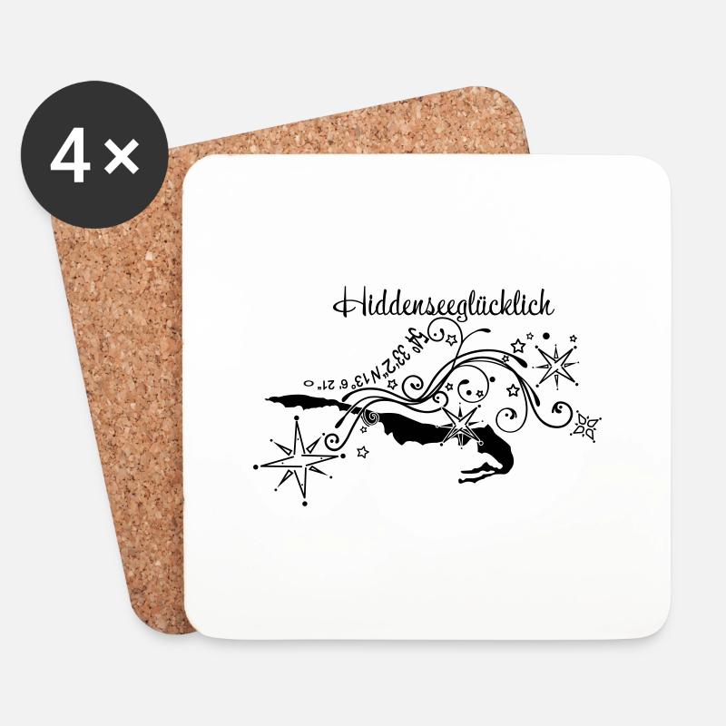 Hiddenseeglücklich logo - Untersetzer (4er-Set) - Weiß